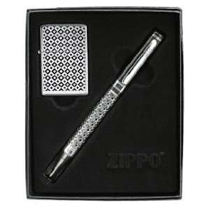  Black Diamond Pattern Zippo Lighter & Pen Gift Set Health 