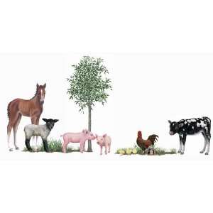  Walls of the Wild Farm Animal Sticker Mural with Tree 
