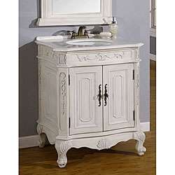 Bella Antique White Bathroom Vanity/ Cabinet  Overstock
