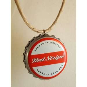  NEW Red Stripe Bottle Top 16 Necklace, Limited. Beauty