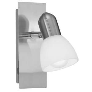  eglo ares 1 light wall sconce nickel: Home Improvement