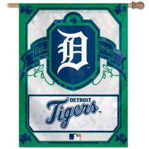  Detroit Tigers Shamrock Vertical Flag: 27x37 Banner 