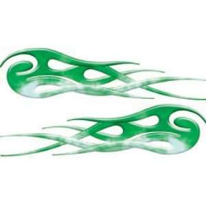  Twisted Toxic Green Flames   12 h x 48 w   REFLECTIVE 