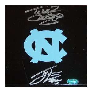  Tyler Hansbrough And Ty Lawson Dual Autographed 6x6 
