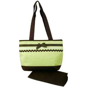 Baby Essential Green Polka Dots Ribbon Shoulder Diaper Bag 