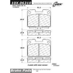  Centric Parts, 100.06310, OEM Brake Pads Automotive