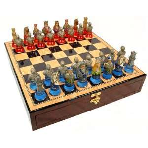  Medieval Times In Clear Base Chess Set, King:3 1/2 inch 