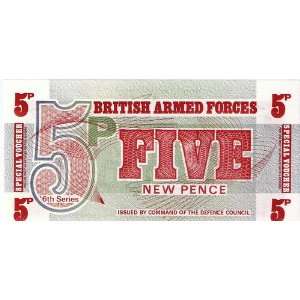   ) BRITISH ARMED FORCES SPECIAL VOUCHERS 5 NEW PENCE: Everything Else