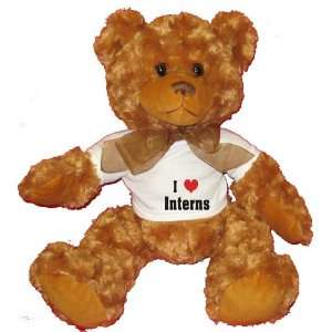  I Love/Heart Interns Plush Teddy Bear with WHITE T Shirt 