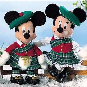  Retired Disney 7 Plush Scottish Themed Mickey and Minnie 