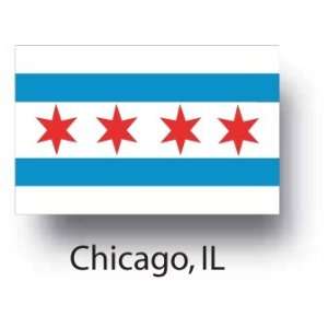 Chicago City Flag 3ft x 5ft Nylon 