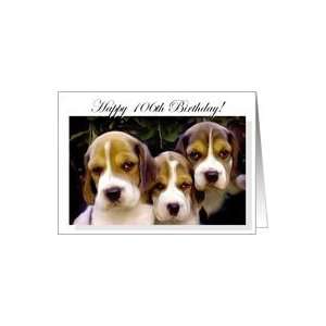  Happy 106th Birthday Beagle Puppies Card Toys & Games