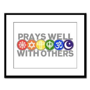Large Framed Print Prays Well With Others Hindu Jewish Christian Peace 