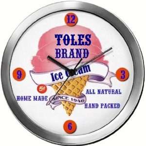  TOLES 14 Inch Ice Cream Metal Clock Quartz Movement 