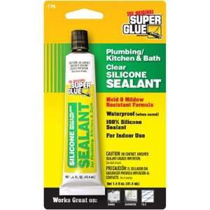 Super Glue 1.4oz Clear Plumbing Kitchen & Bath Silicone:  