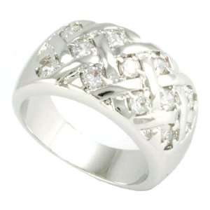  Criss Cross Clear CZ Ring: Jewelry