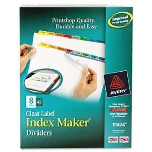  New Avery 11424   Index Maker Divider w/Multicolor Tabs, 8 
