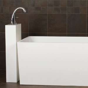 Dalles Freestanding Tub Filler with Gloss White Resin Faucet Tower 