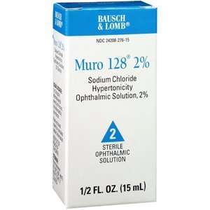  MURO 128 2% SOLUTION B&L 15ML BAUSCH & LOMB PHARM: Health 