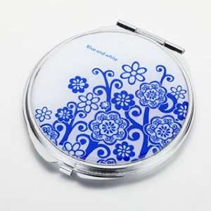  HOLI& Chinoiserie Porcelain Flower Round Mirror Cosmetic 