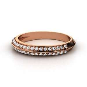  Full Frontal Pave Ring, 14K Rose Gold Ring with White 