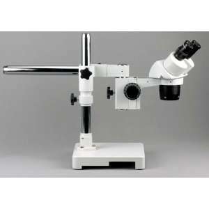 20X 40X 80X Stereo Microscope on Single Arm Boom Stand:  