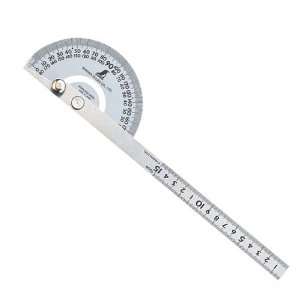   Stnls Steel w/silver finish Protractor 305mm (150g): Home Improvement
