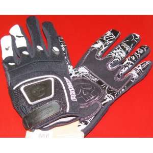 2008 Pryme Trailhands BMX Gloves Youth Large Black/White 