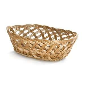 Tablecraft 1636 Natural Open Weave Oval Willow Basket 10 x 6 1/2 x 3 