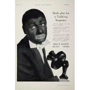  1930 Billy Mann Actor Blackface Movie Film Casting Ad 