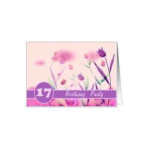  Invitation.17th Birthday Party.Pink Tulips Card: Toys 