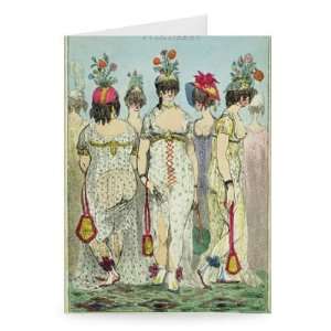 Parisian Ladies in Winter Dresses for 1800,..   Greeting Card (Pack of 