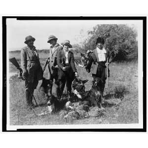   Women hunters posed with their dogs,dead birds,1918 20
