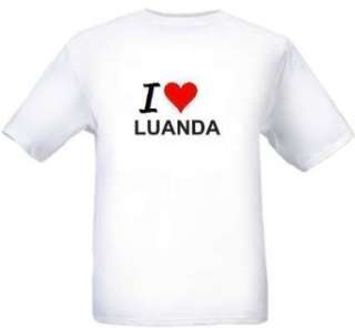  I LOVE LUANDA   City series   White T shirt: Clothing