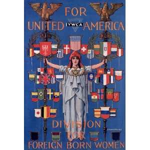  FOR UNITED YWCA AMERICA FOREIGN BORN WOMAN WAR 24 X 36 