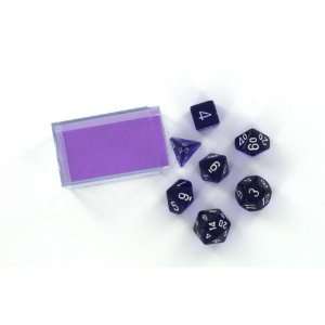  Role Playing Dice Set Purple w/ White Translucent: Toys 