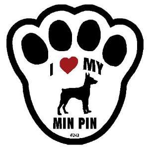  Paw Prints Suction Cup Signs   Min Pin
