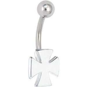  Four Point Iron Cross Belly Button Ring: Jewelry