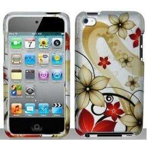   iPod Touch 4 4th Generation Red Flowers Design + Free Gift Aplus Pouch