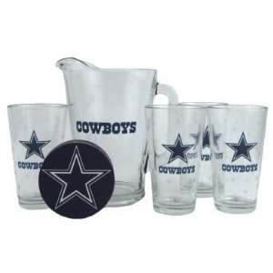 Dallas Cowboys Pint Glasses and Beer Pitcher Set  Dallas Cowboys Gift 