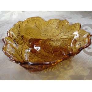  Amber Glass Dish 