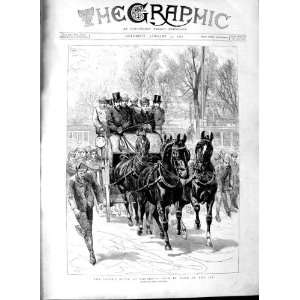   1891 Frozen River Oxford Horses Four In Hand Ice Coach: Home & Kitchen