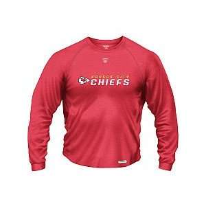 Reebok Kansas City Chiefs Sidleline Heathered Long Sleeve Equipment T 