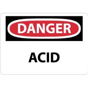 Danger, Acid, 10X14, Rigid Plastic:  Industrial 