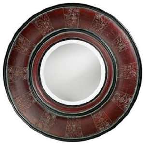  Padded Burgundy Faux Leather Finish 24 Wide Wall Mirror 
