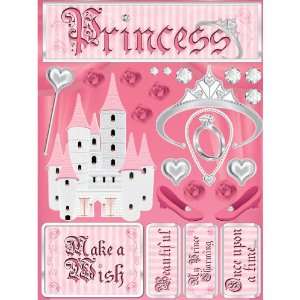  Reminisce Signature Series 3 Dimensional Sticker, Princess 
