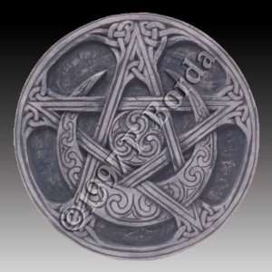  Dryad Design  Moon Pentacle Plaque   Stone Finish