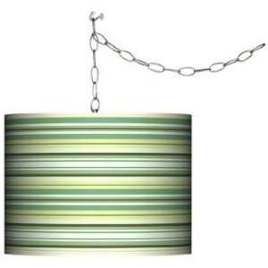  Lexington Stripe Swag Style Plug In Chandelier