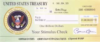 STIMULUS CHECKS Novelty US Treasury Certificates *LOT/4  