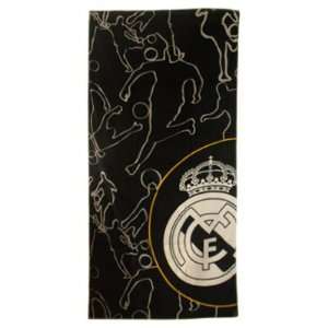  Real Madrid FC. Beach Towel   Black: Sports & Outdoors